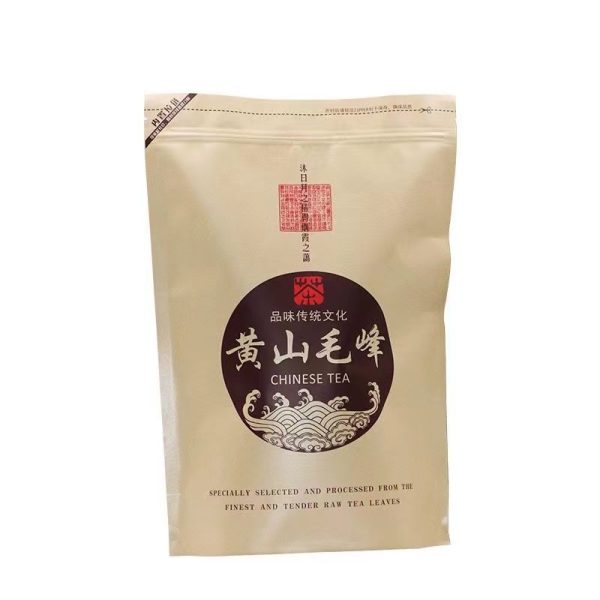 Huangshan Maofeng Organic green tea loose leaf with craft paper bag with inner aluminum foil